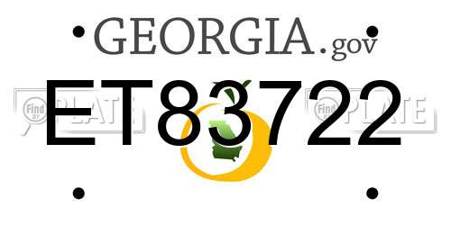 ET83722 Georgia License Plate