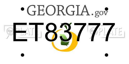 ET83777 Georgia License Plate