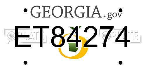 ET84274 Georgia License Plate