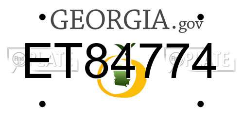 ET84774 Georgia License Plate