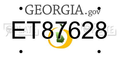 ET87628 Georgia License Plate