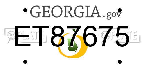 ET87675 Georgia License Plate