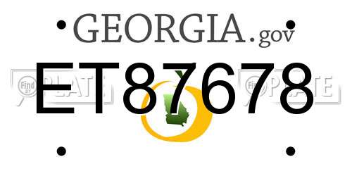 ET87678 Georgia License Plate