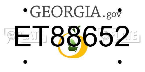 ET88652 Georgia License Plate