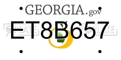 ET8B657 Georgia License Plate