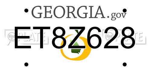 ET8Z628 Georgia License Plate