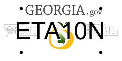 ETA10N Georgia License Plate