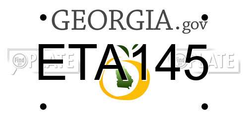 ETA145 Georgia License Plate