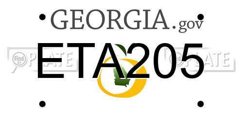 ETA205 Georgia License Plate