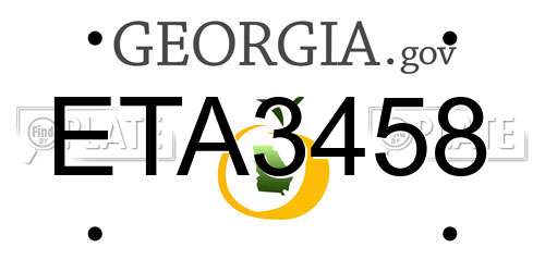 ETA3458 Georgia License Plate