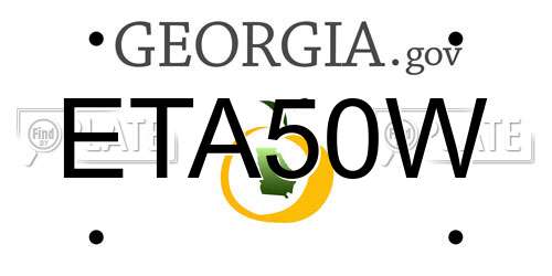ETA50W Georgia License Plate
