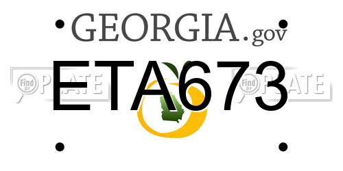 ETA673 Georgia License Plate