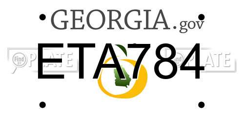 ETA784 Georgia License Plate