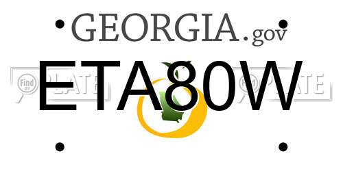 ETA80W Georgia License Plate