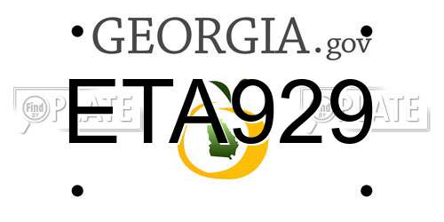 ETA929 Georgia License Plate