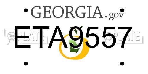 ETA9557 Georgia License Plate