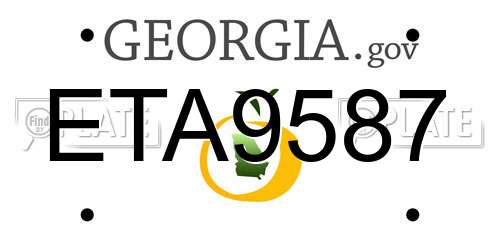 ETA9587 Georgia License Plate