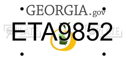 ETA9852 Georgia License Plate