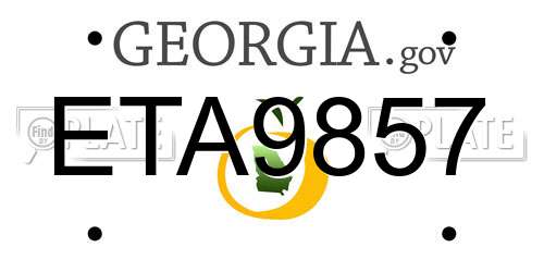 ETA9857 Georgia License Plate