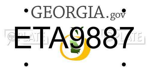 ETA9887 Georgia License Plate