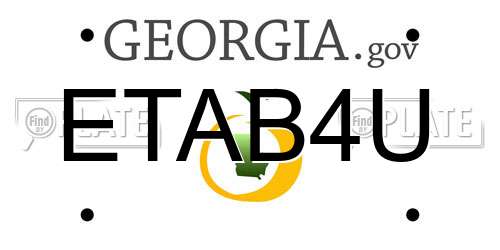 ETAB4U Georgia License Plate