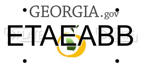 ETAEABB Georgia License Plate