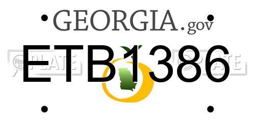ETB1386 Georgia License Plate