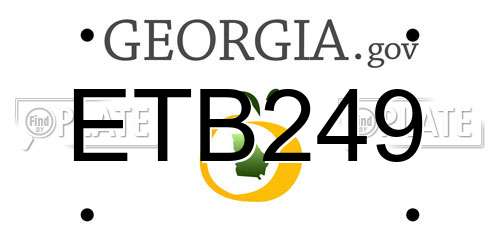 ETB249 Georgia License Plate