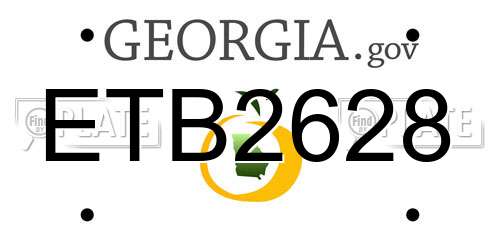 ETB2628 Georgia License Plate