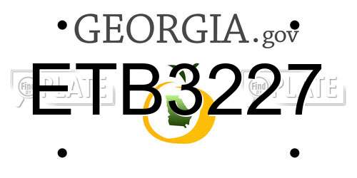 ETB3227 Georgia License Plate