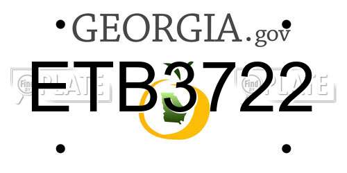 ETB3722 Georgia License Plate