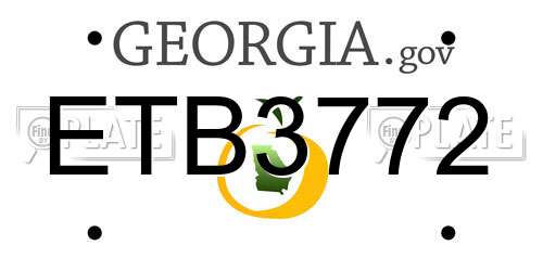 ETB3772 Georgia License Plate