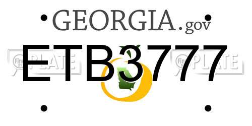 ETB3777 Georgia License Plate