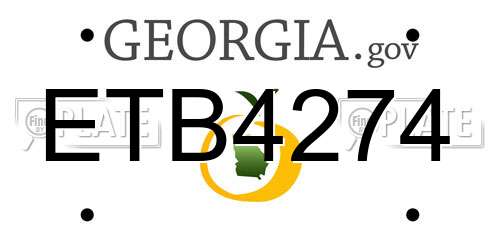 ETB4274 Georgia License Plate