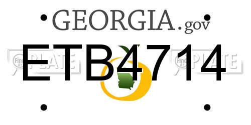 ETB4714 Georgia License Plate