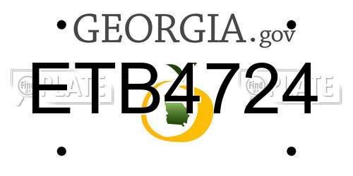 ETB4724 Georgia License Plate