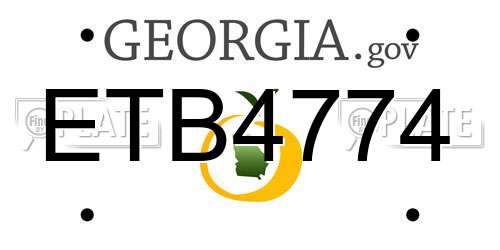 ETB4774 Georgia License Plate