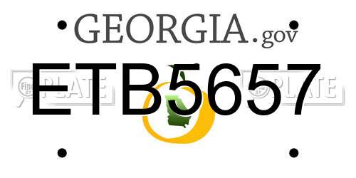 ETB5657 Georgia License Plate