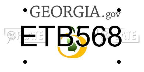 ETB568 Georgia License Plate