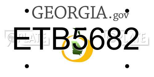 ETB5682 Georgia License Plate