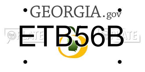 ETB56B Georgia License Plate