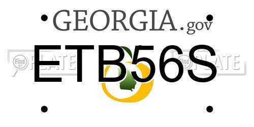 ETB56S Georgia License Plate