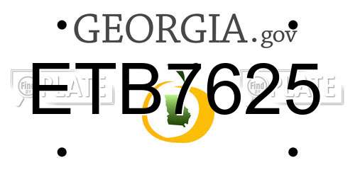 ETB7625 Georgia License Plate