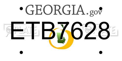 ETB7628 Georgia License Plate