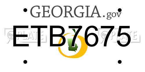ETB7675 Georgia License Plate