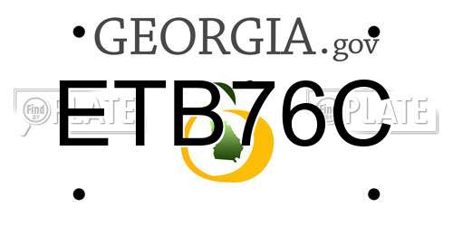 ETB76C Georgia License Plate