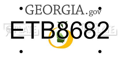 ETB8682 Georgia License Plate