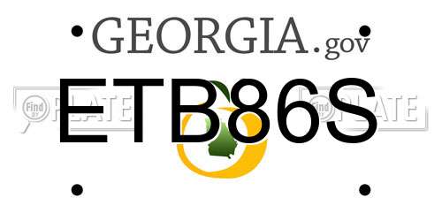 ETB86S Georgia License Plate