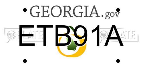 ETB91A Georgia License Plate