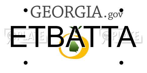 ETBATTA Georgia License Plate